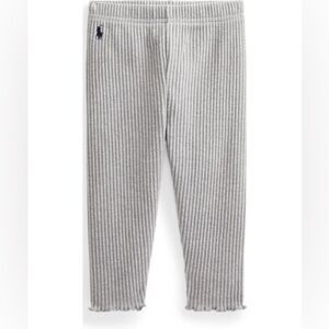 Polo Ralph Lauren Kids Rib-knit Stretch Legging in Grey & Navy Blue Size 3T